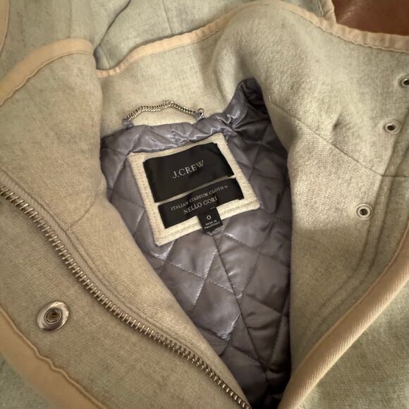 J Crew chateau parka Italian stadium-cloth wool coat Heather gray wool 0 small - Picture 5 of 11